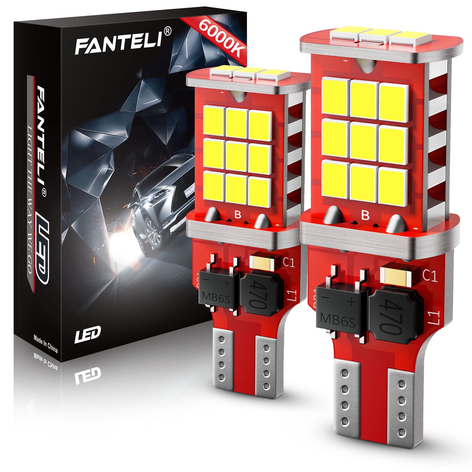 FANTELI 921 LED Bulb 6000K White LED Reverse Lights, High Power 921 Bu